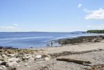 The private beach at the cottage at low tide is a great spot for kids and adults to enjoy the ocean